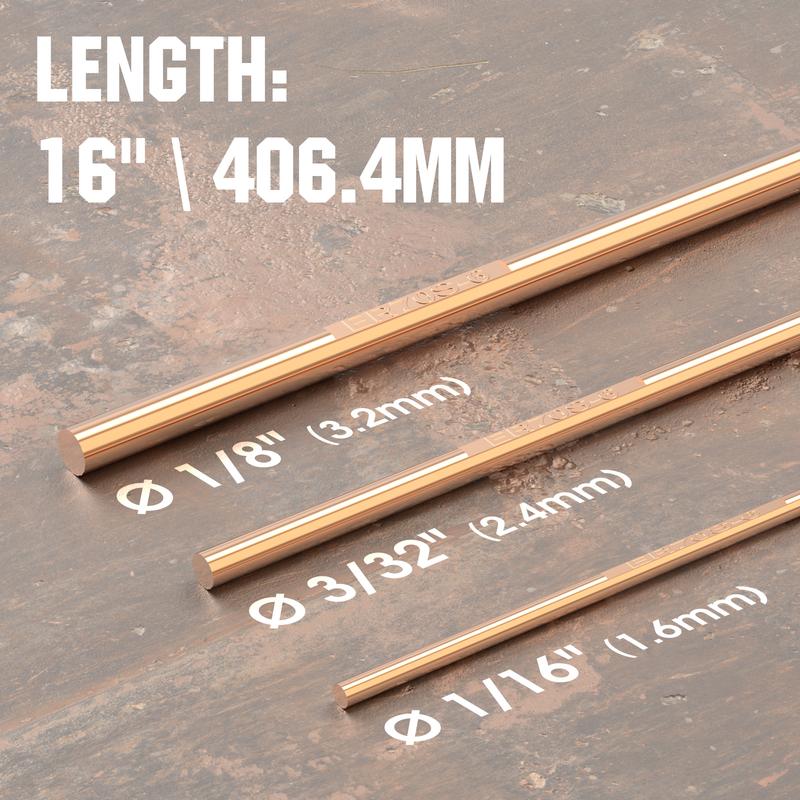 YESWELDER ER70S-6 Copper Coated Mild Steel TIG Welding Rod 5LB 1/8" 1/16" 3/32" x 16" TIG Filler Rod