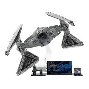 Acrylic Angled Display Stand Compatible with LEGO® 75382 TIE Interceptor (UCS) - Set Not Included