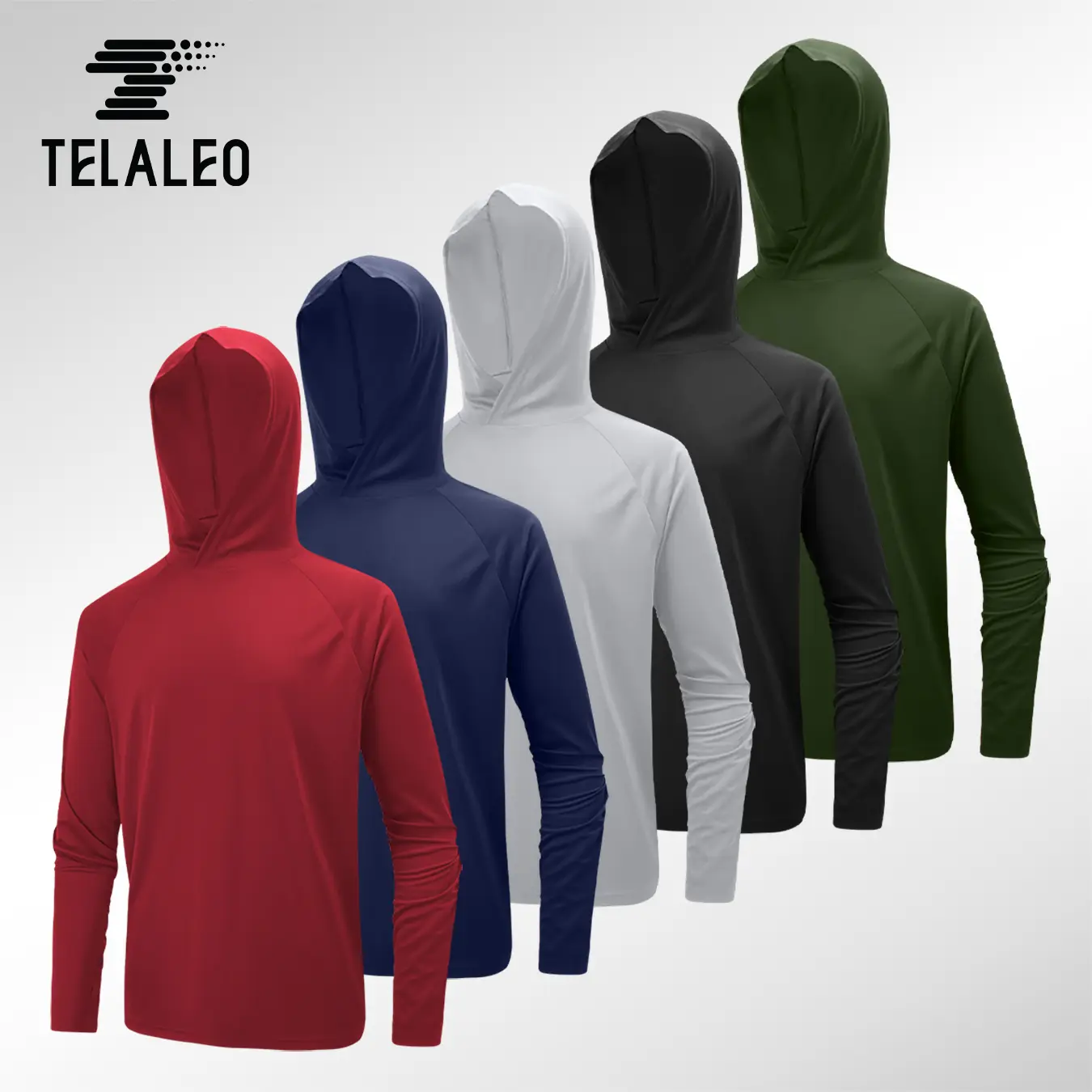 TELALEO 4/5 pack Men’s Athletic Hooded Long Sleeves – Quick Dry Running Shirts with Thumb Holes Sports Activewear Set outdoorfun,travel essentials,camping essentials