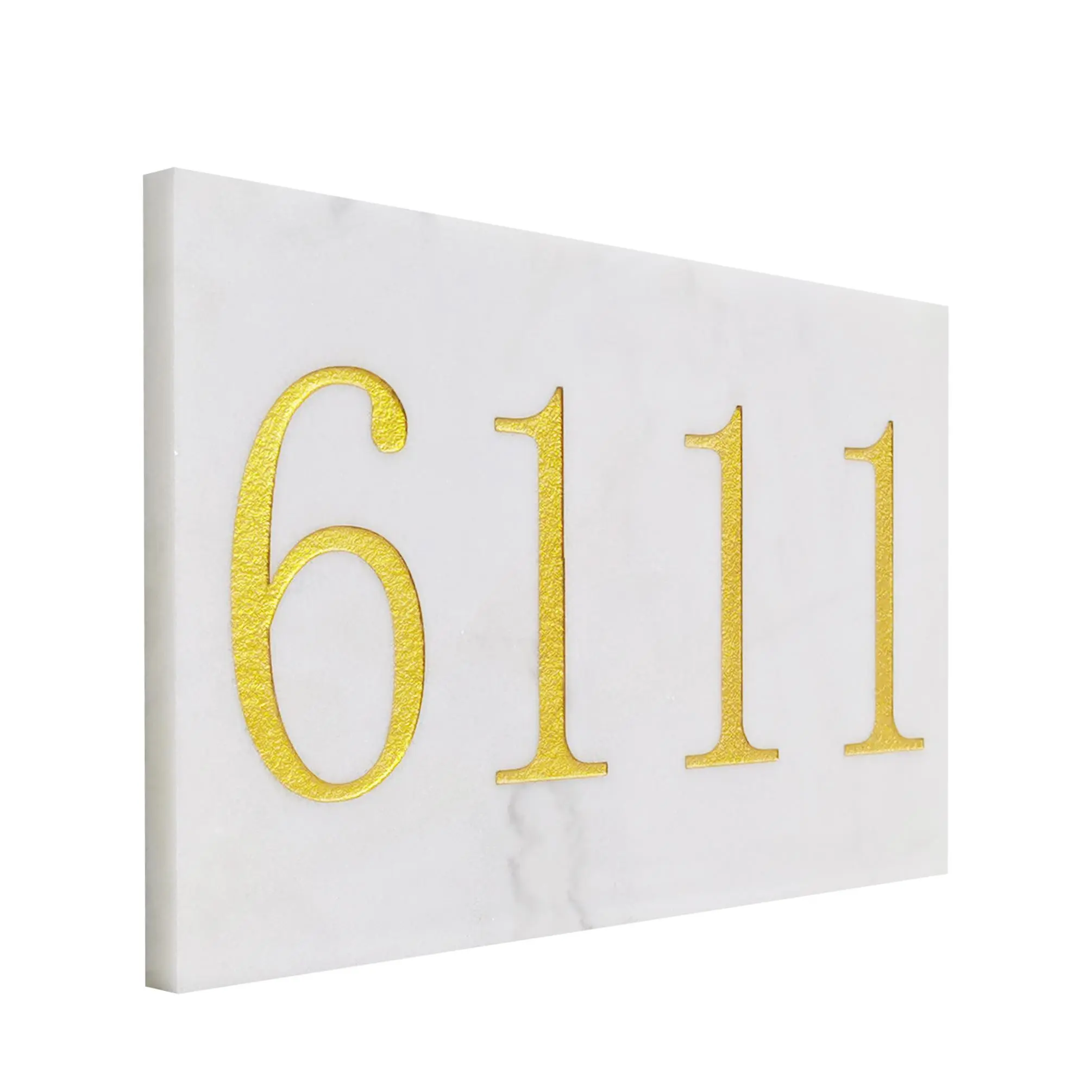 FixtureDisplays® Custom Natural Marble Address Plaque – Engraved House Number Sign for Outdoor Use, 18 x 10.6 Inch Personalized Stone Address Plate, 90 Day Lead Time 16174