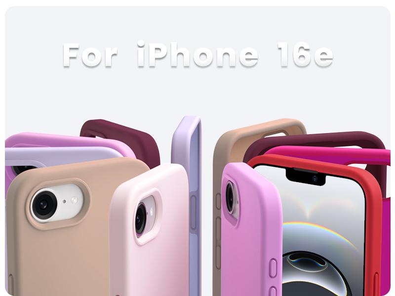 ORNARTO Compatible with iPhone 16e Case 6.1"（2025）,Slim Liquid Silicone 3 Layers Soft Gel Rubber Shockproof Protective Case with Anti-Scratch Microfiber Lining