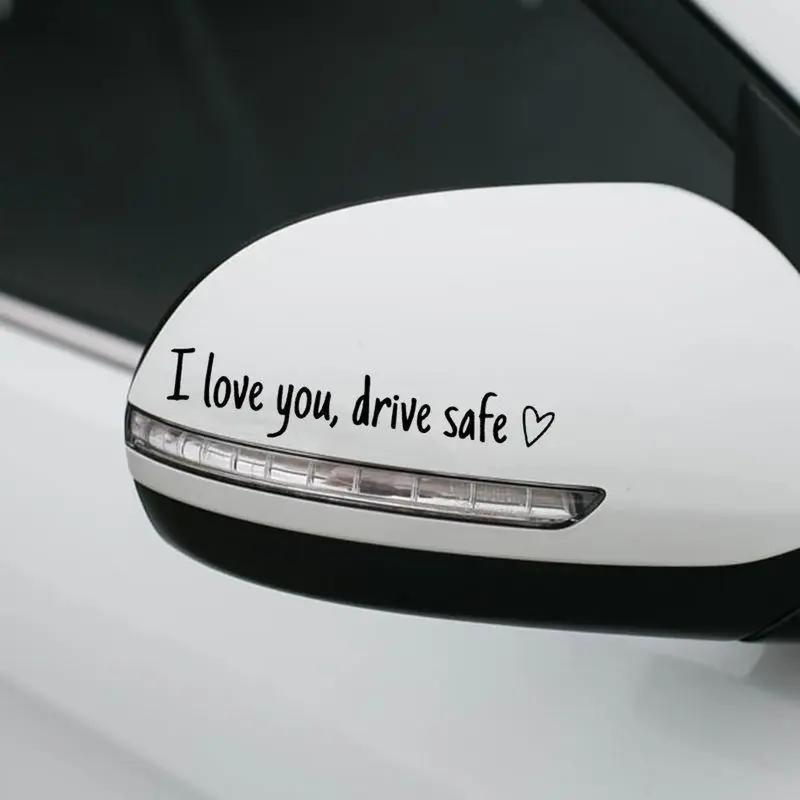 4PCS Letter Pattern Car Rearview Mirror Sticker, "I Love you ,drive safe " text car mirror sticker decal,Vinyl Car Mirror Decal for Women, Accessories For Car,Universal Car Decoration Accessories for Girlfriend/Boyfriend/Wife
