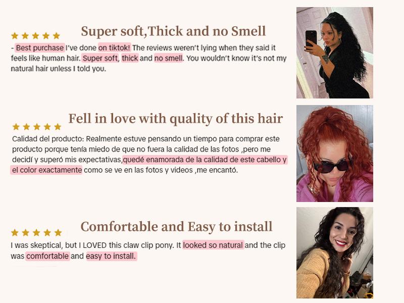 ORSUNCER Hair Extension Claw Ponytail Long Wavy Ponytail Extension Black Brown 30 Inch Curly Clip Ponytail in Hair Extensions For Women Fluffy Natural Looking Synthetic Hairpiece for Daily Use Easy To Go