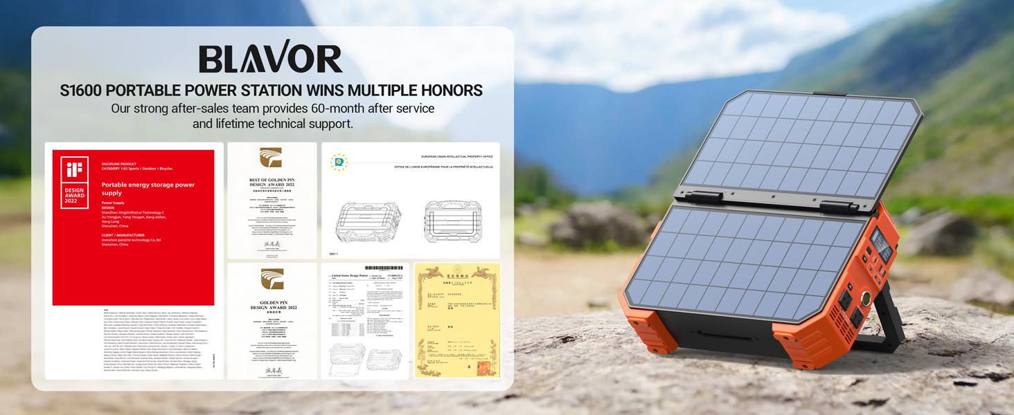 BLAVOR 1600W (Peak 3200W) Portable Power Station with Built-in Solar Panel, 1024Wh LiFePO4 Battery, 100W USB-C Fast Charge, Solar Generator for Home Backup, Camping, Power Outages & RV