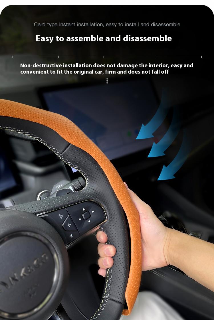 Hugexpen Nappa Leather Steering Wheel Cover New Quick TurnNon-Slip Breathable Ultra-Thin Universal Grip Cover Suitablefor Four Seasons car accessories