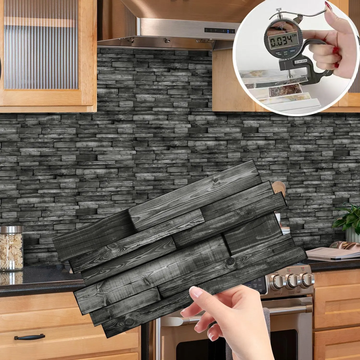 Self-adhesive Imitation Marble Tile Decorative Wall Sticker, Waterproof & Oil-proof Wallpaper, Easy To Clean Thermal Insulation Wallpaper for Kitchen, Bathroom, Living Room, Dining Room