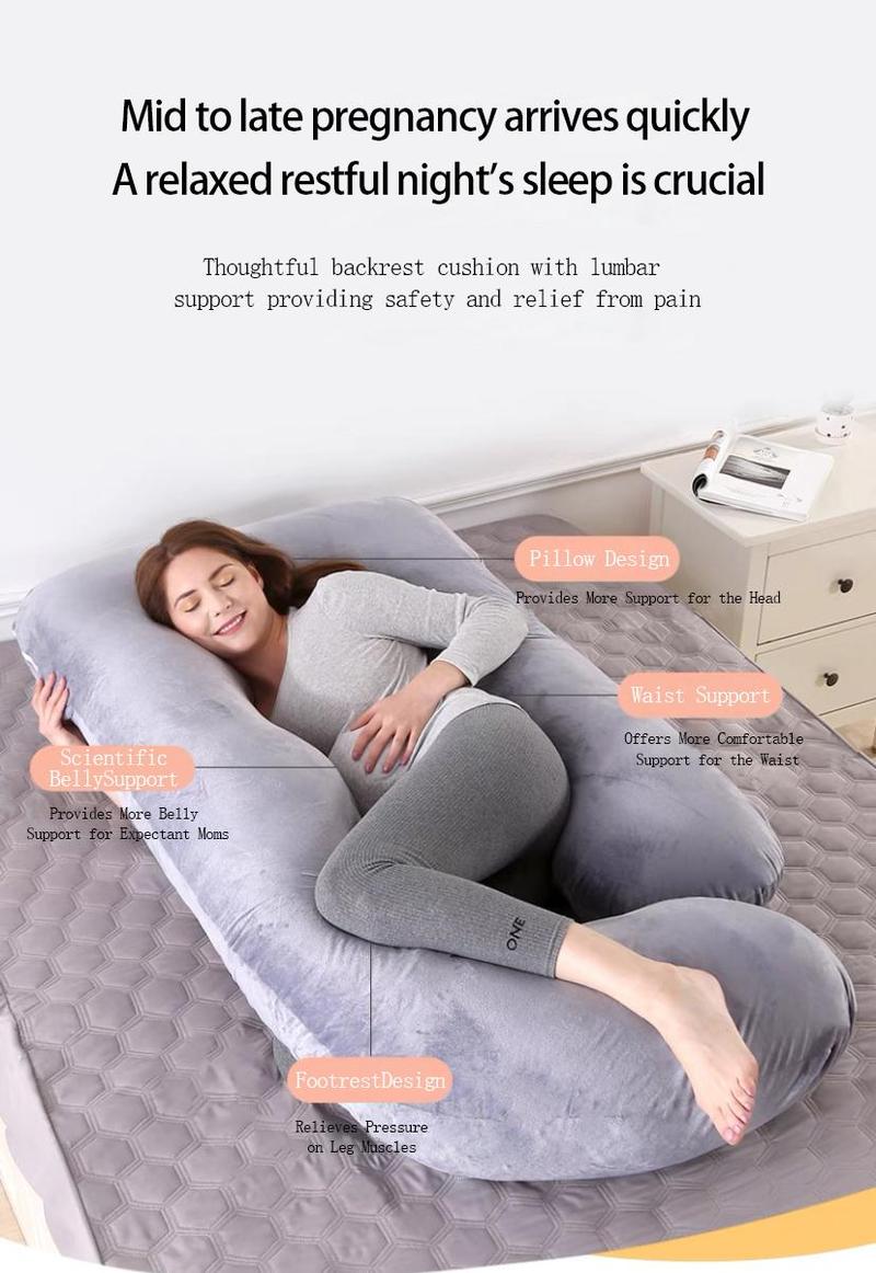 TTZZ Pregnancy Pillows, U-Shape Full Body Pillow, Removable Cooling Cover, Pregnancy Pillows for Sleeping, Body Pillows for Adults, Maternity Pillow and Pregnancy Must Haves