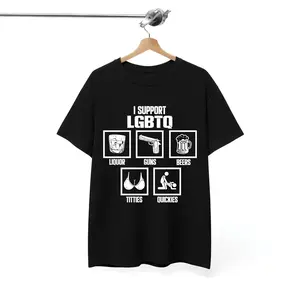 I Support LGBTQ Shirt, Funny Meme Shirt, 100% Cotton Unisex Shirt, Trendy Shirt, Crew neck for Man, for Woman, Tshirt for Daily Wear, Gift for Everyone graphic tee Eat Sleep Goon Repeat T-Shirt Say You Swear Rifle Casual Short Sleeve Vintage In Utero
