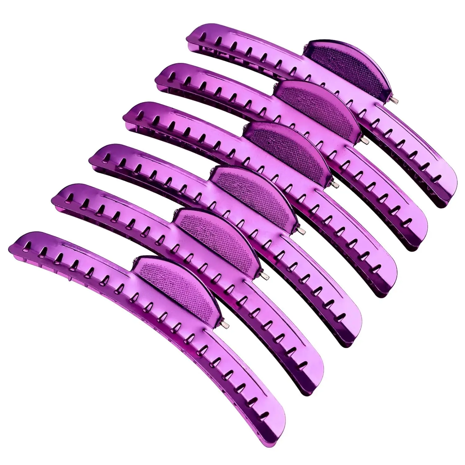 Vintage of Metal Finger Wave Hair Clips Clamps Aluminum Tip Finger Hair Clips Modeling Clamps Suitable for home and outdoor (6PCS Purple)
