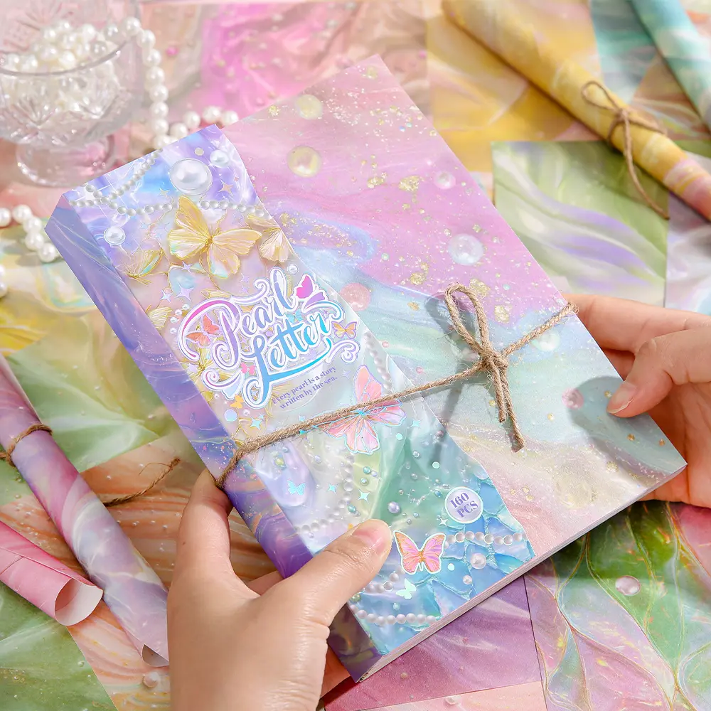 160 Sheets Retro Pink Scrapbook Paper Kit | Pink Pearl & Golden Foil Non-Adhesive Designs, Premium Background Paper for Journals, Cards, Albums, Ideal for Gift Making, Creative Office Supplies, Made of Paper