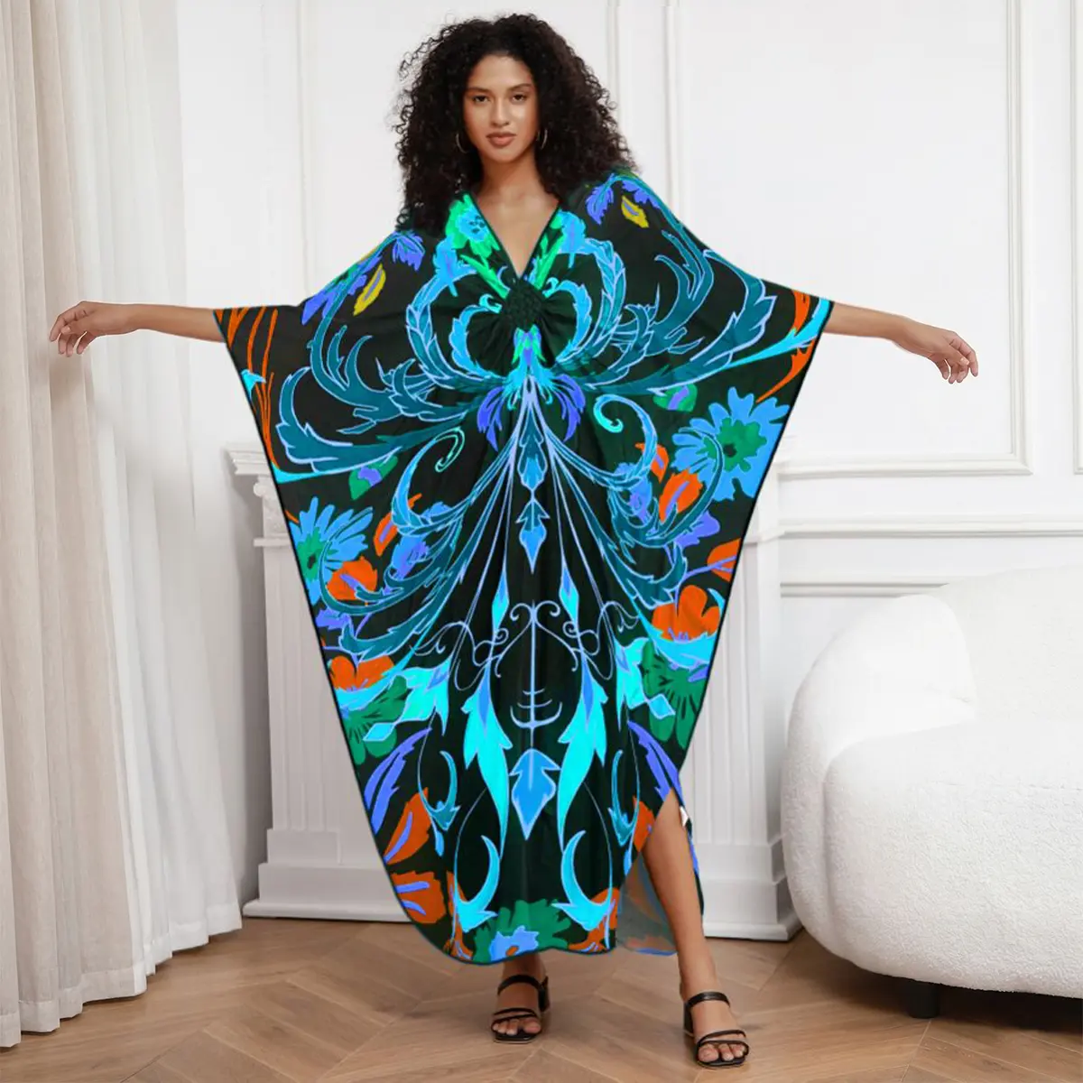 Black Blue Phoenix Print