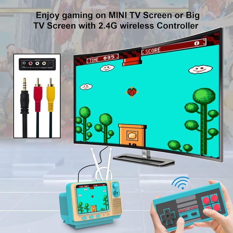 GV300S Retro Games Console with 308 Classic FC Games 3.0" TFT Screen Handheld Controller TV Support Rechargeable Battery Ideal Gift for Kids Adults built-in classic game