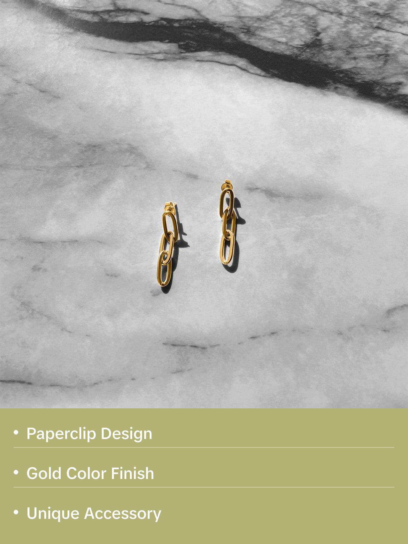 Paper Clip Earrings | Gold Vermeil