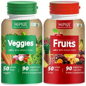 HiPlus Fruits and Veggies Supplement - 90 Fruit and 90 Veggie Capsules, Supports Energy Levels, High Lycopene, Vitamins & Minerals - Winter vitamins