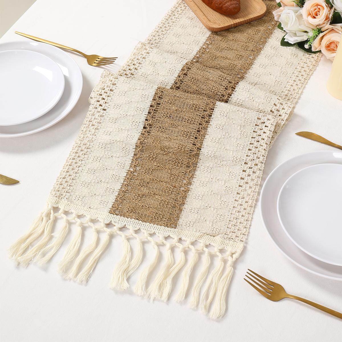 30*180cm Natural Burlap Boho Table Runner for Home Decor with Tassels Modern Farmhouse Table Decor Rustic Macrame Burlap Table Decoration for Living Room 30*180cm Natural Burlap Boho Table Runner for Home Decor with Tassels Modern Farmhouse Table Decor Rustic Macrame Burlap Table Decoration for Living Room