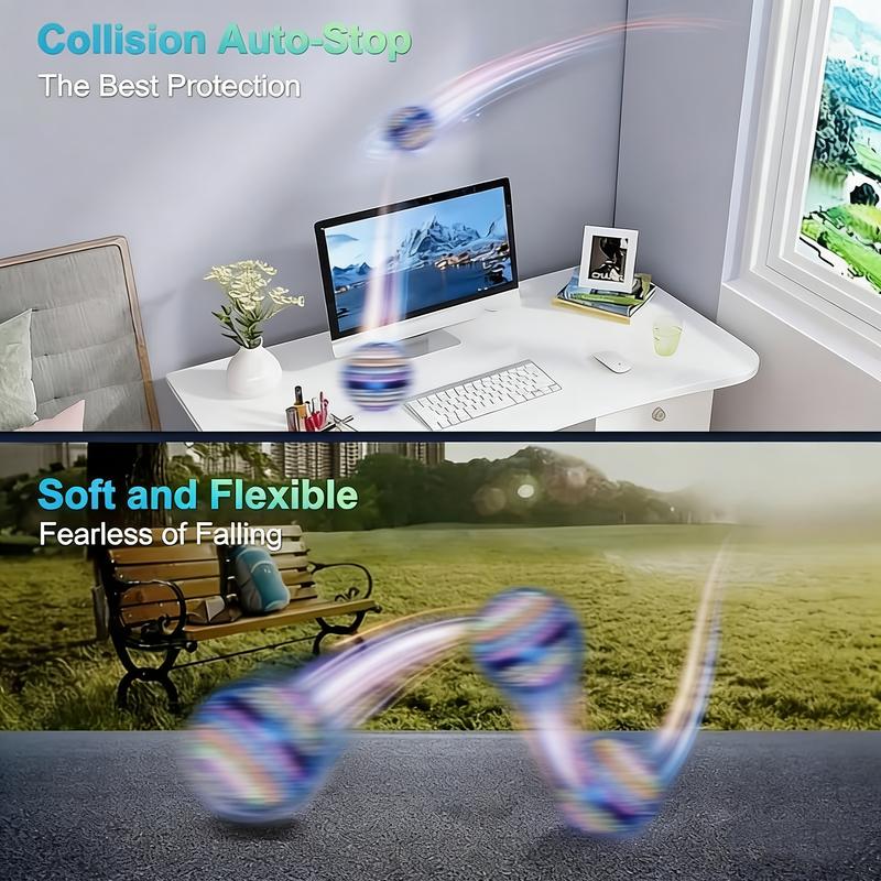 Gesture Control UFO Flying Ball - LED Fidget Drone for Stress Relief & Focus | Auto Return Hand Motion Sensing Toy | Indoor Outdoor Hover Games for Kids Teens Adults | Birthday Christmas Gift | Party Beach Camping Fun Neon