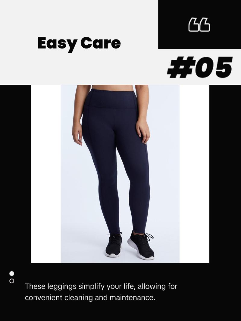 High-Rise Tummy Control Leggings (Plus Size) Mesh Spandex