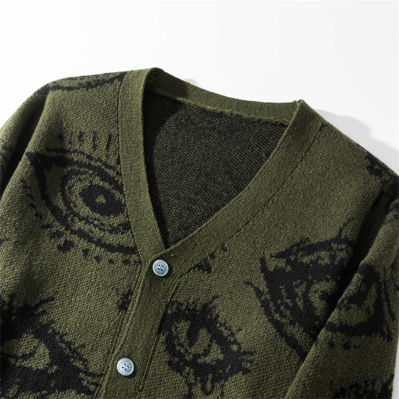 #SummerVibes Spring/Autumn Unisex Knitted Sweater for Men & Women - Loose V-Neck Sporty Polyester Coat - Medium Casual Cardigan Top Elegant