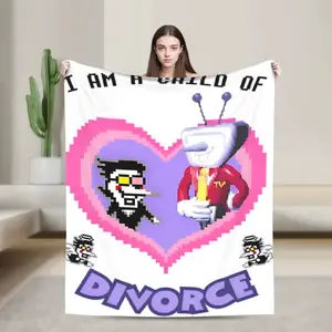 Deltarune Spamton And Tenna Child Of Divorce Soft Warm Plush Throw Blanket Fashion Bed Flannel Bedspread Sofa Bed Cover