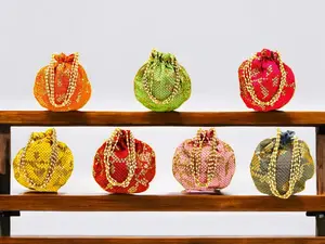 Sequence Silk Potli Bag