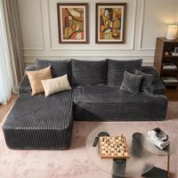 100" Grey L Shpae Sofa Left Chaise