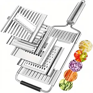 4-in-1 stainless steel vegetable slicer / carrot/potato/onion/cheese chopper, dicer, slicer, shredder / a kitchen gadget I bought because of TikTok / for dorm apartments and small kitchens / ideal for busy weeknights and meal prep / a lazy cooking helper