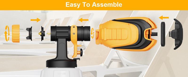 Outdoorfun Cordless Paint Sprayer 30000RPM High Speed for Dewalt 20V MAX Battery, HVLP Spray Paint Gun with 4 Copper Nozzles and 3 Patterns for Furniture Home House Volt replacement Tools Rechargeable Outdoorfun Cordless Paint Sprayer 30000RPM High Speed for Dewalt 20V MAX Battery, HVLP Spray Paint Gun with 4 Copper Nozzles and 3 Patterns for Furniture Home House Volt replacement Tools Rechargeable