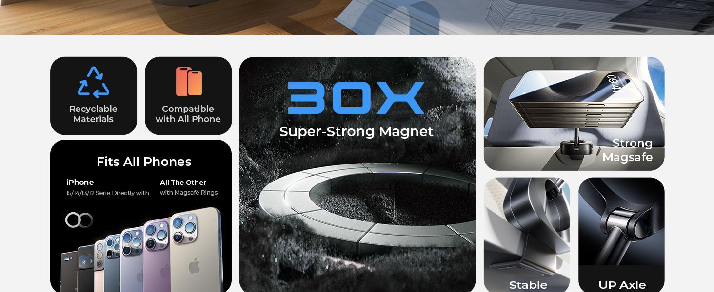 LISEN Magnetic Travel Phone Holder for MagSafe iPhones | Foldable Clip Stand for Cruises & Vacations Gifts for Women