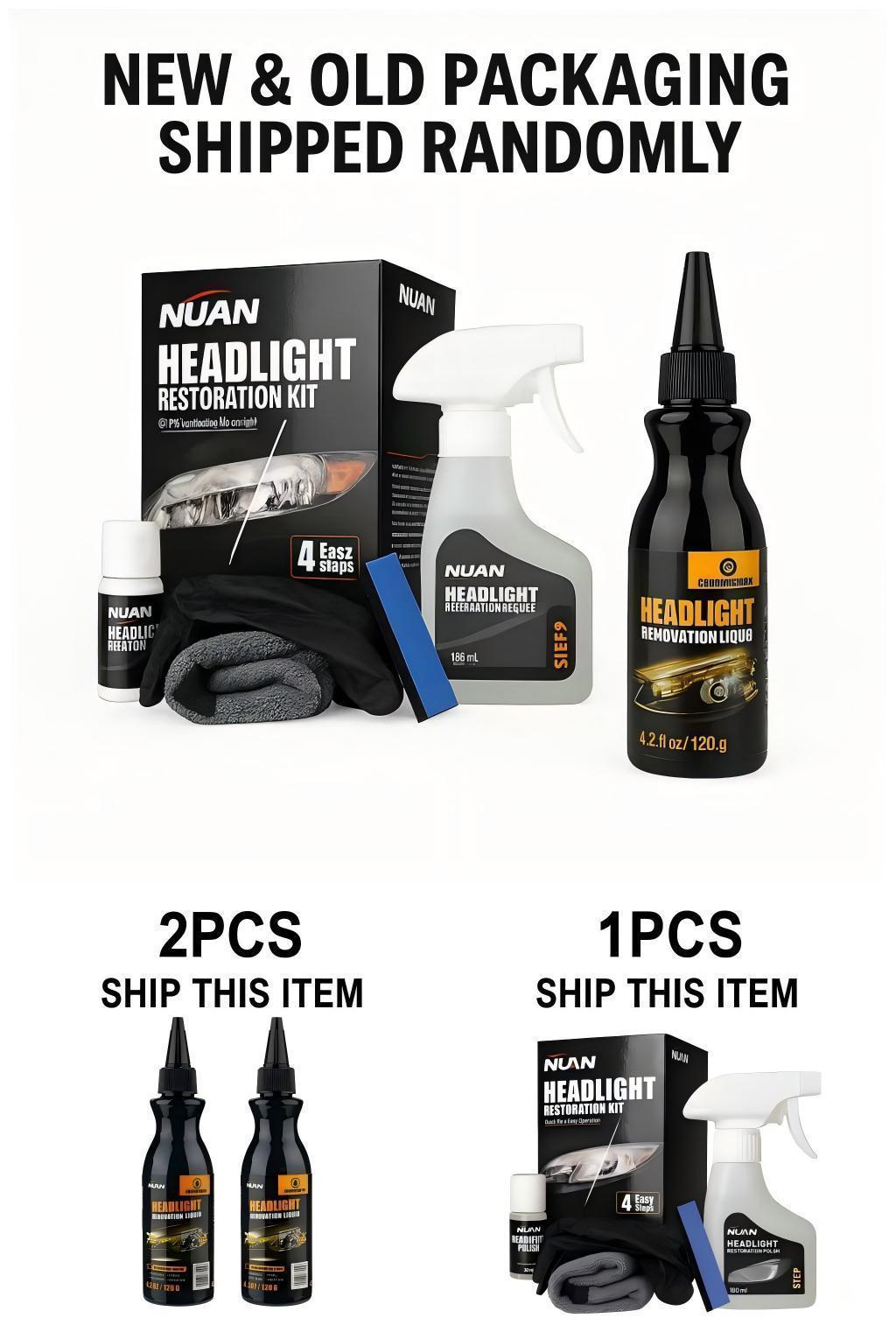 NUAN Auto Headlight Polishing Wax – Wipe Away Fog, Oxidation & Scratches, Restore Crystal Clear Shine
