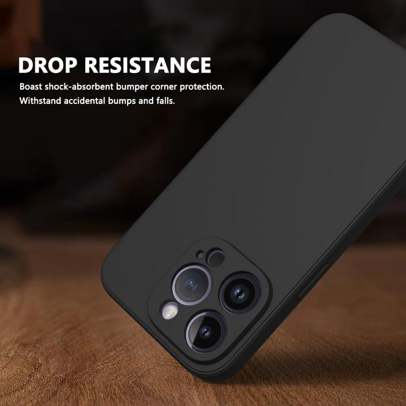 for iPhone17 16 15 14 13 12 11 Pro Max 14 15 16Plus 13 Series Shockproof Straight Edge Solid Color Simple TPU Protection Soft Shell