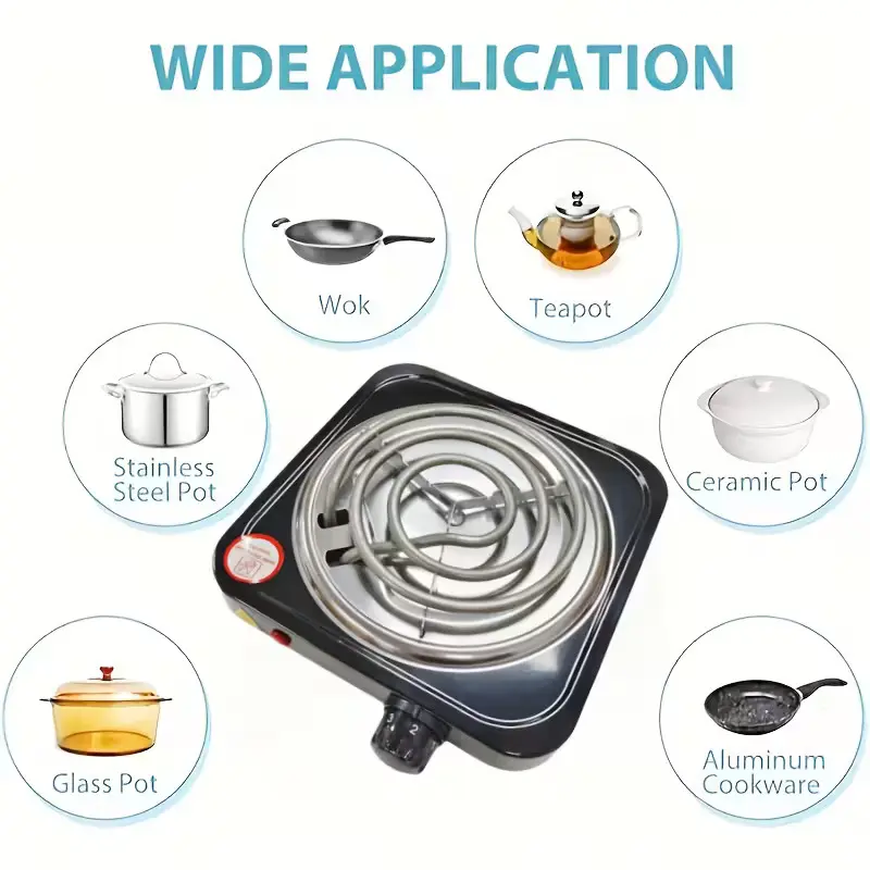 1000W Dual Burner Electric Hot Plate, 5-Level Adjustable Temperature Fast Heating Portable Stove, Compatible with All Cookware for Kitchen, Camping, RV & Home Use, Great Gift for Cooking Lovers