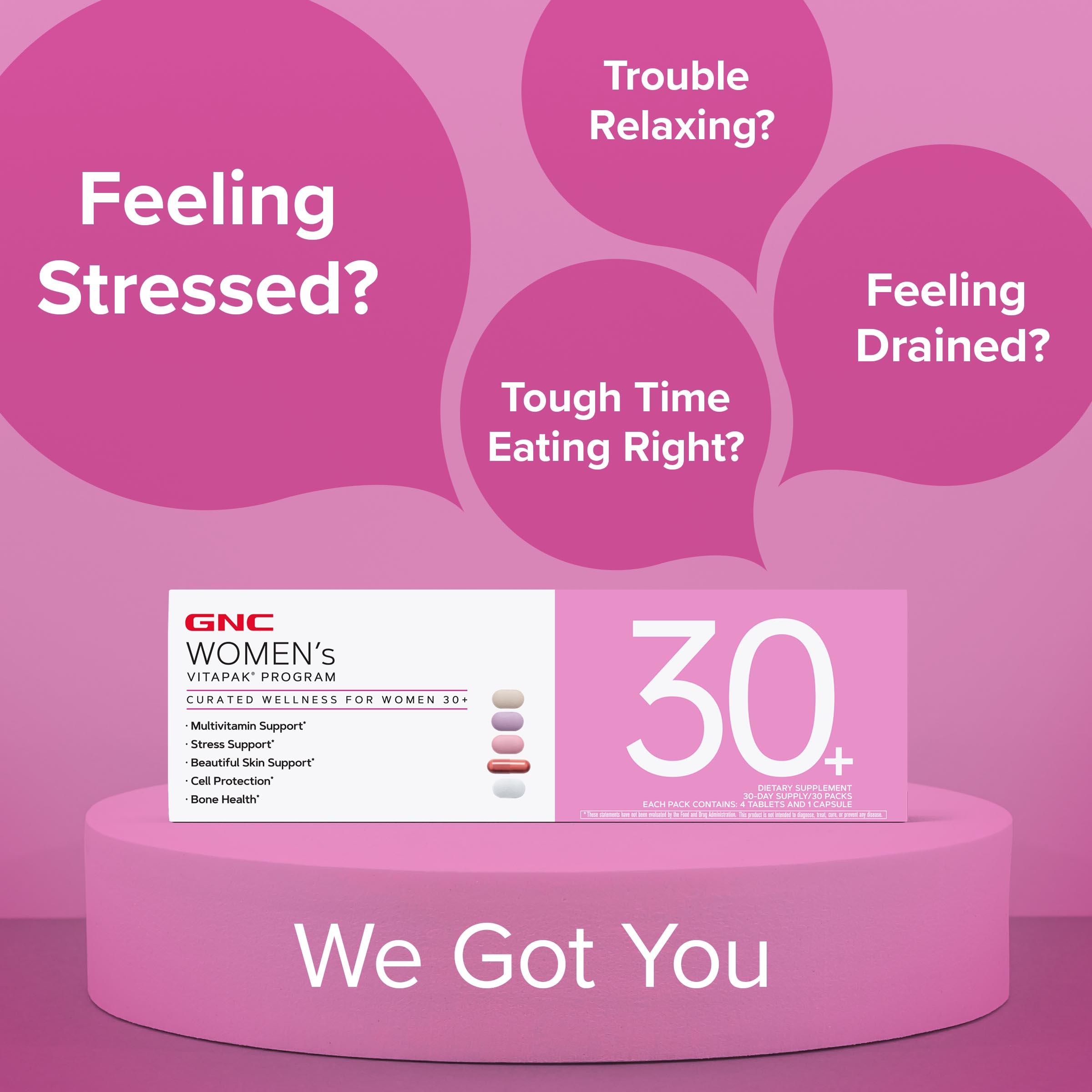 GNC 3-Pack Bundle: Women's 30+ Vitapak, 90 day supply, Multivitamin for Daily, Stress & Bone Support, Skin Protection, Edible Supplements, Jumpstart