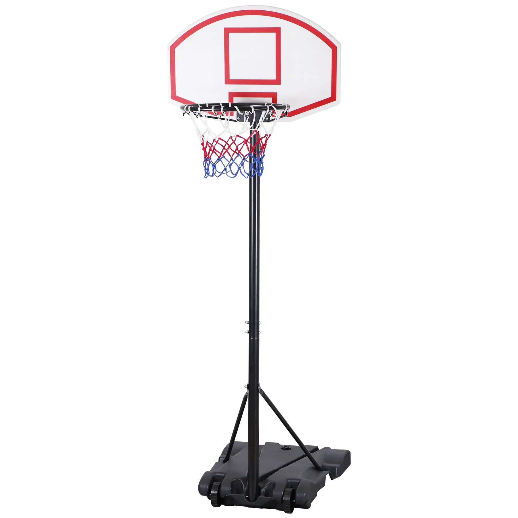 ZENY Height Adjustable Metal Basketball Hoop System Set with 2 Sizes (5.5-6.8ft/7.2-9.2ft), Steel Frame Training Equipment, Wide Base, Wheels, Easy Setup for Family Outdoor Use