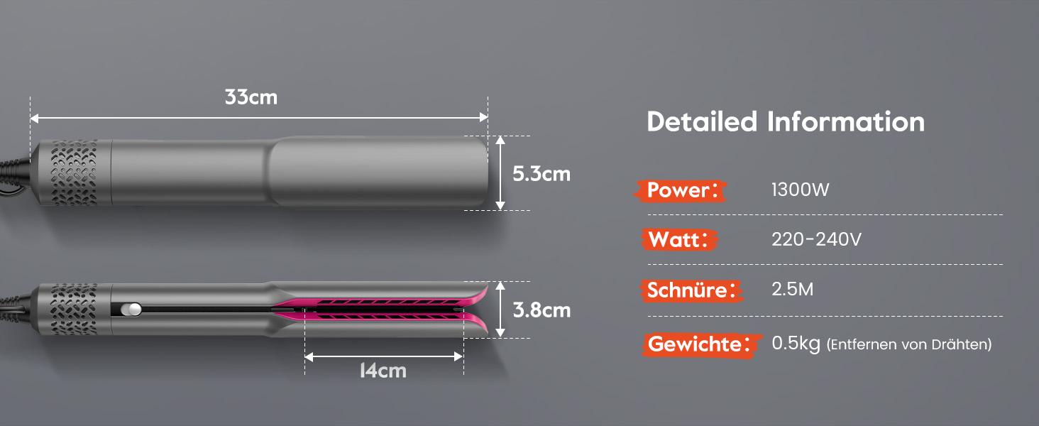 Slopehill SUPGALIY 2-in-1 Hair Straightener and Blow Dryer, Professional Hair Styling Tool, Fits Hair Types 1A–3C