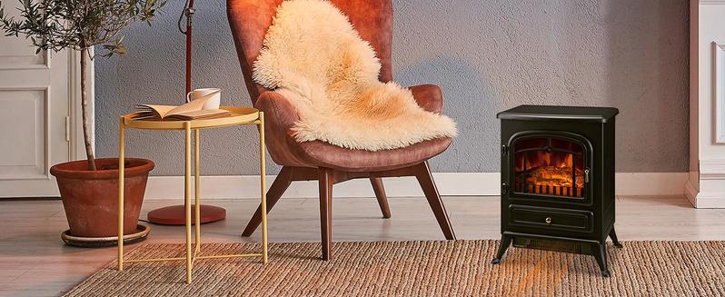 HOMCOM 22" Electric Fireplace Heater with Flame Effect, Freestanding, 750W/1500W