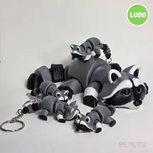 Riggly Raccoon – Articulated Keychain & XL Buddy
