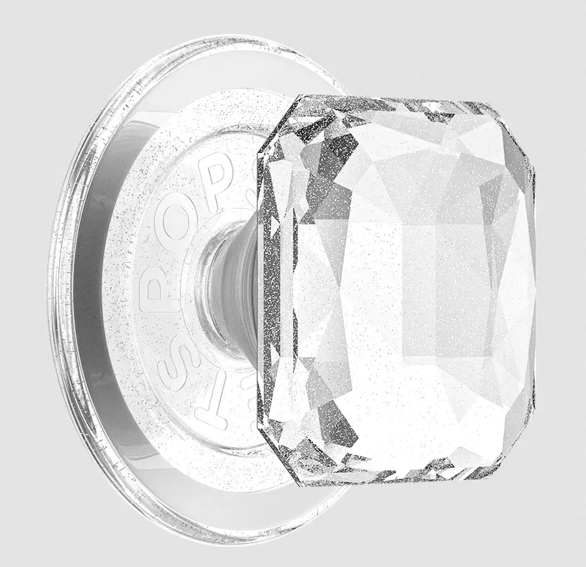 popsockets Dichroic Pillow Cut Clear Glitter  MagSafe PopGrip