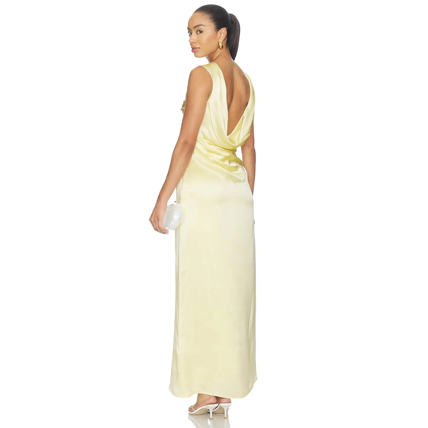 L'Academie Estelle Silk Dress in Butter Yellow