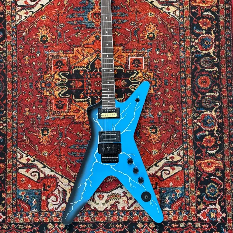 6 Strings Dimebagl ML Style Electric Guitar Floydrose vibrato Blue Lightning Veneer