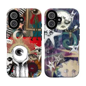 Surreal Eye & Moon Phone Case| Abstract Cosmic & Dreamy Art Design| Compatible with iPhone 16, 15, 14, 13, 12, 11, X, SE & Samsung Galaxy S21-S24| Unique Protective Cover for Art & Space Lovers