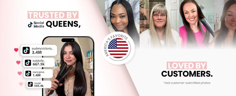 ELLA BELLA® Ceramic Flat Iron Hair Straightener • Professional Straightening Iron • Digital Display to Accurately Control Temperature • As Featured in Good Housekeeping