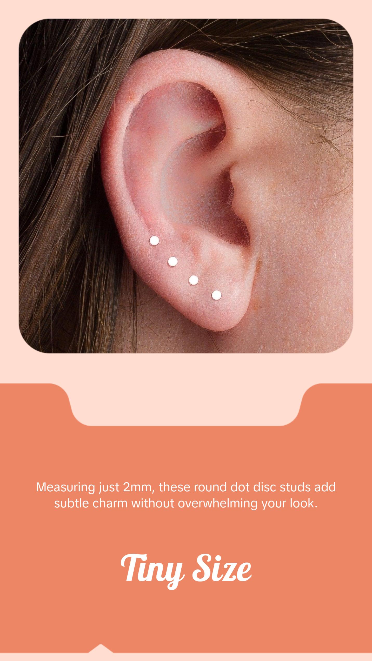 2mm Dot Disc Stud Earrings