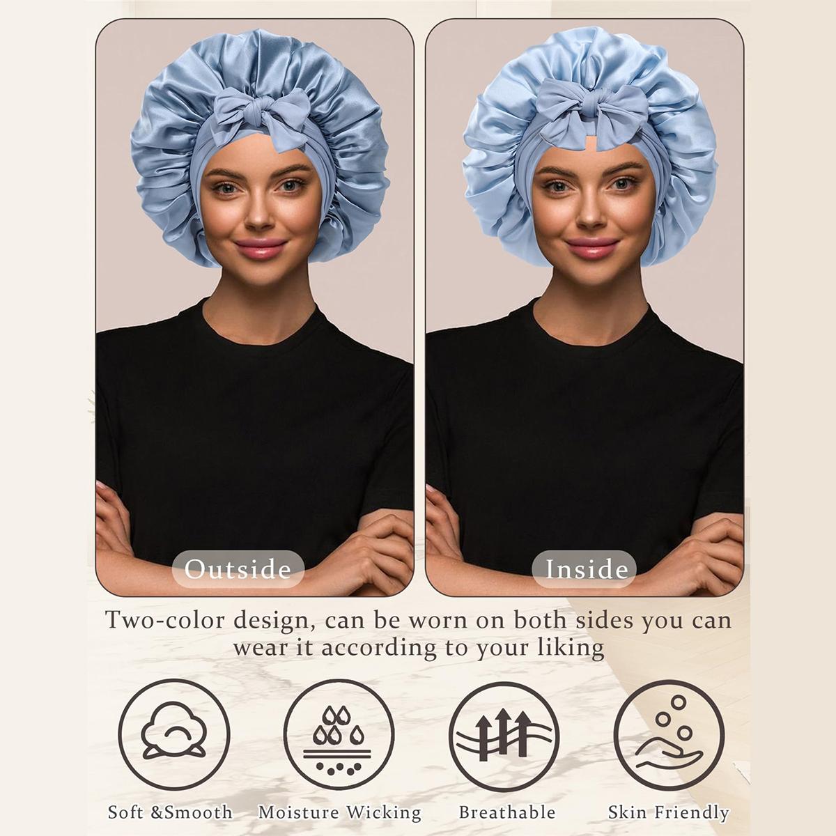 100% Mulberry Silk Bonnets for Sleeping Women Double Layer Hair Bonnet Natural Silk Cap with Elastic Tie Band Reversible Nightcap Gifts for Female 100% Mulberry Silk Bonnets for Sleeping Women Double Layer Hair Bonnet Natural Silk Cap with Elastic Tie Band Reversible Nightcap Gifts for Female