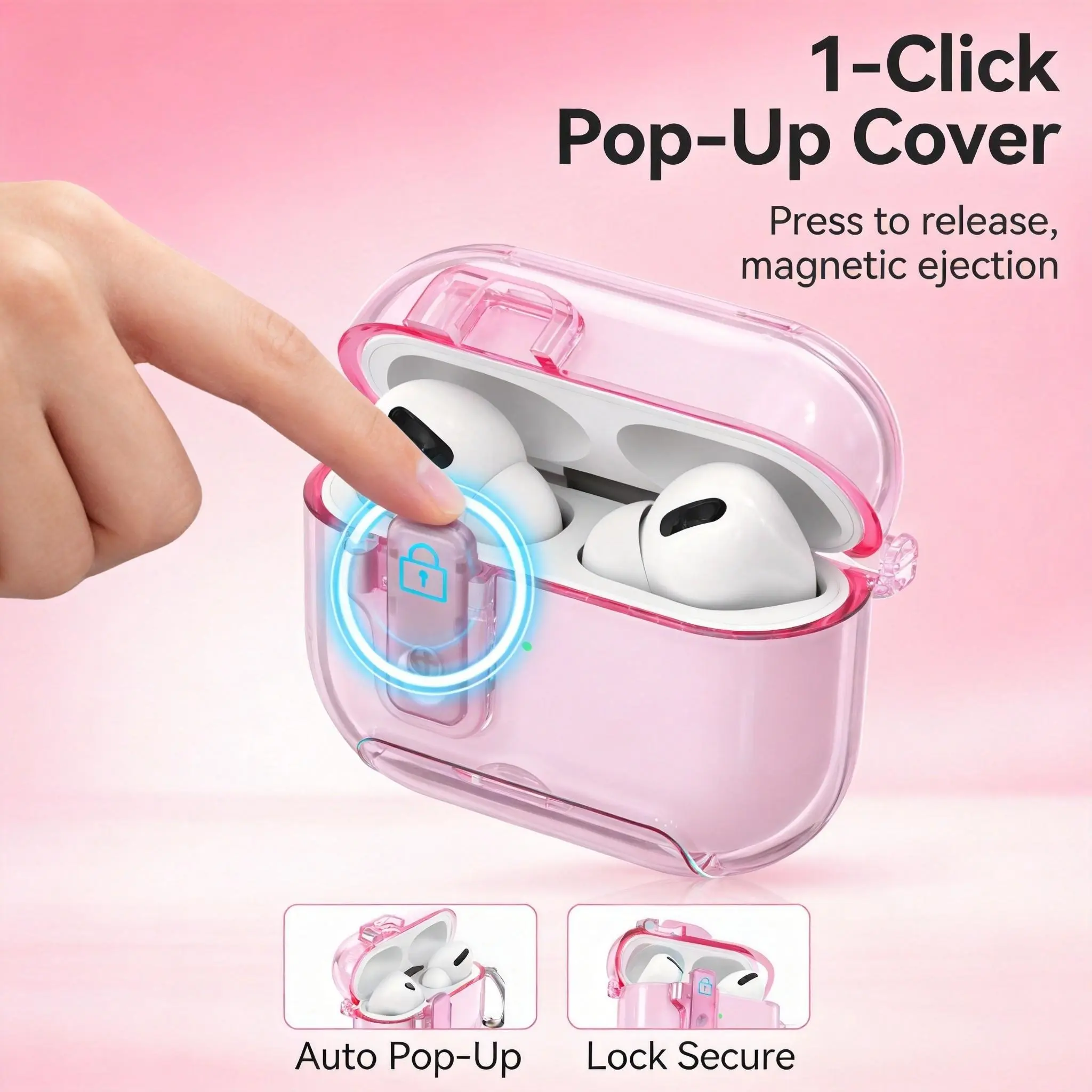 Frosted Clear AirPods Case for AirPods 4 & Pro 2 & Pro 3 - Pop-Up Cover with Phone Stand, Semi-Transparent TPU Anti-Drop Shell summerwins  airpods 4 cases airpods ,free ship,Free Ship tiktokshopbacktoschool,back to school,back to school haul