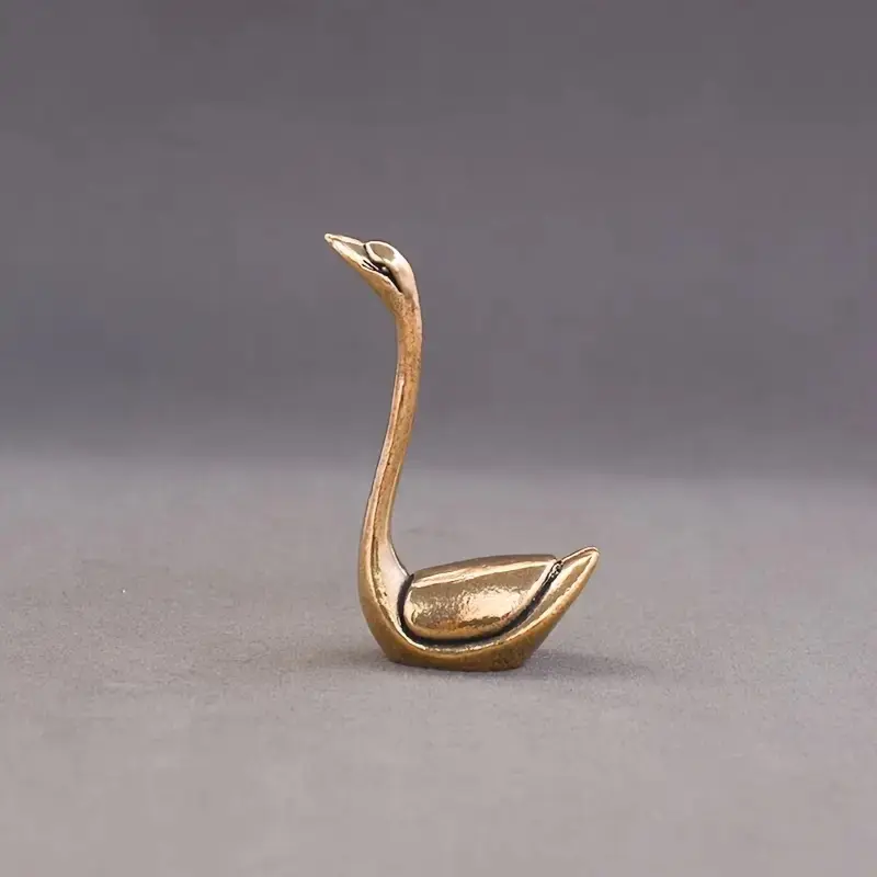Copper Swan Figurine Decorative Animal Statue, Decorative Statues, Decorative Piece, Creative Home Office Desktop Ornament, Tea Pet Decoration, Unique Gift Idea, Home Decor Accessory, Collectible Figurine, Home Ornaments, Indoor Home Decoration