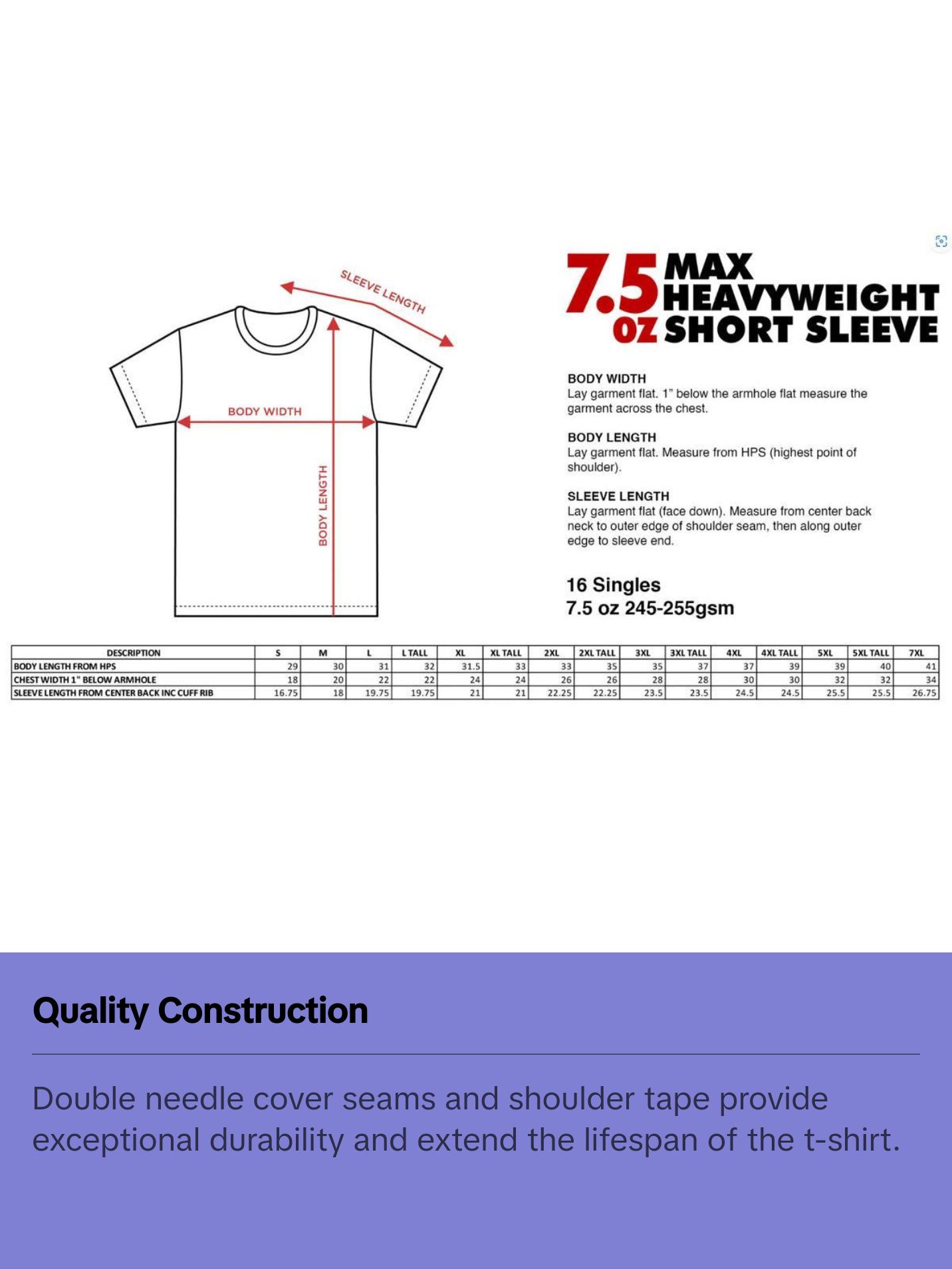 SHAKA WEAR SHMHSS Crewneck 7.5 Oz Heavyweight T-Shirt Short Sleeve Quality Classic Cotton Men's Vintage Shirt Ultra Soft Comfortable