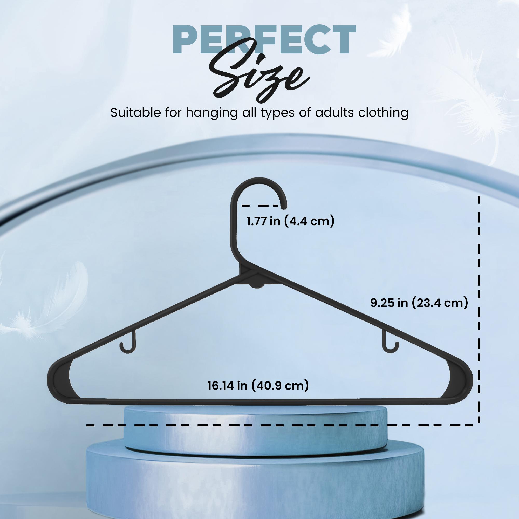 Utopia Home Plastic Hangers with Hooks Durable & Space Saving 50 Pack Black Effortless Organization for Wardrobe