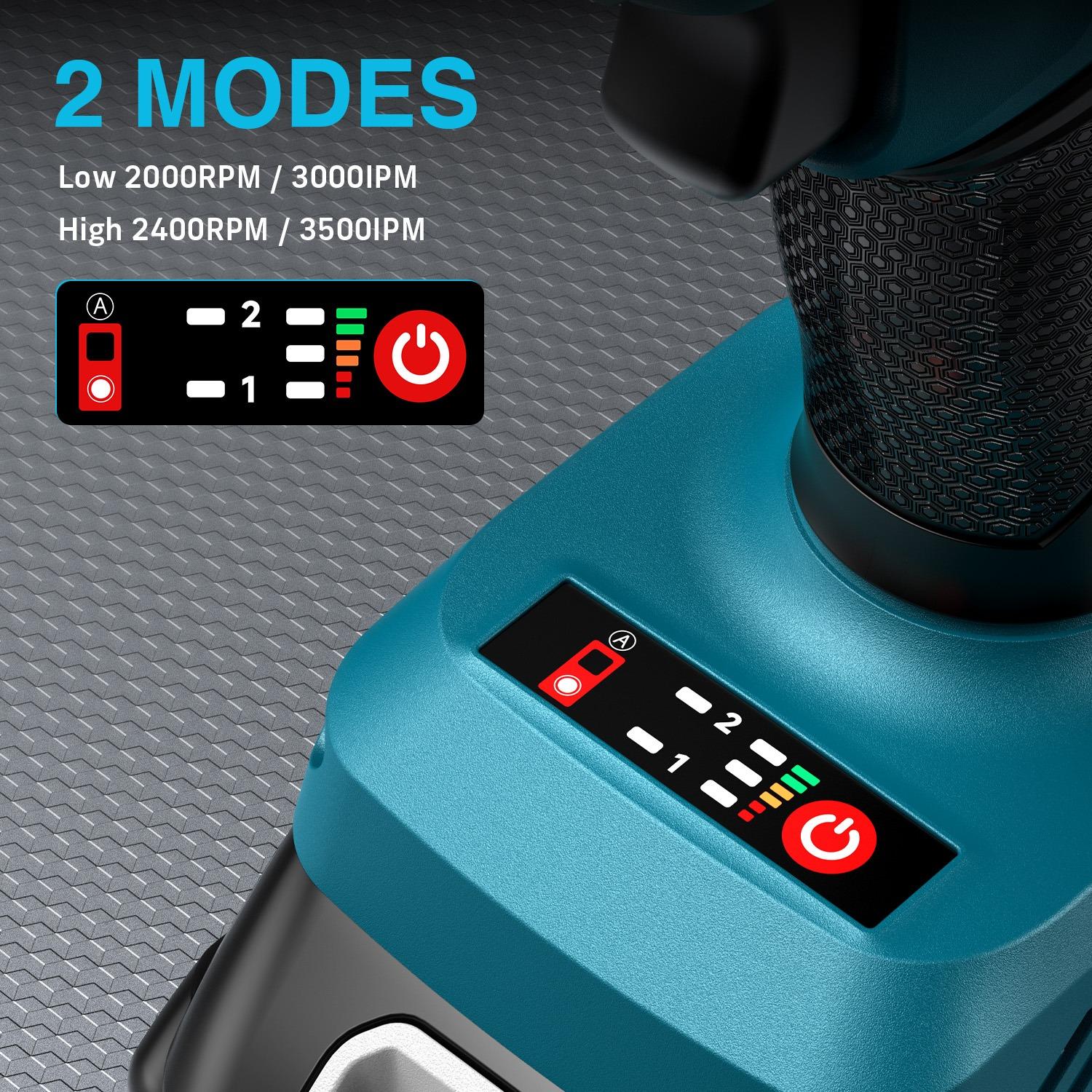 TaskStar 450N.m Cordless Impact Wrench 3/8 Inch(330Ft-lbs)  with Two 4000mah Battery, four Sockets, Power Tool for Professional Mechanics & DIY Enthusiasts