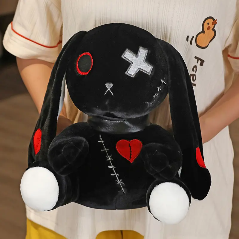 Rabbit Plush Doll, Soft Stuffed Doll, Halloween Scary Rabbit Huggable Stuffed Animal Bunny Long Ears Standing Toy, Suitable for Fans Soft Cuddly Gift Easter Christmas Birthday Gift, Stuffed Bunnies