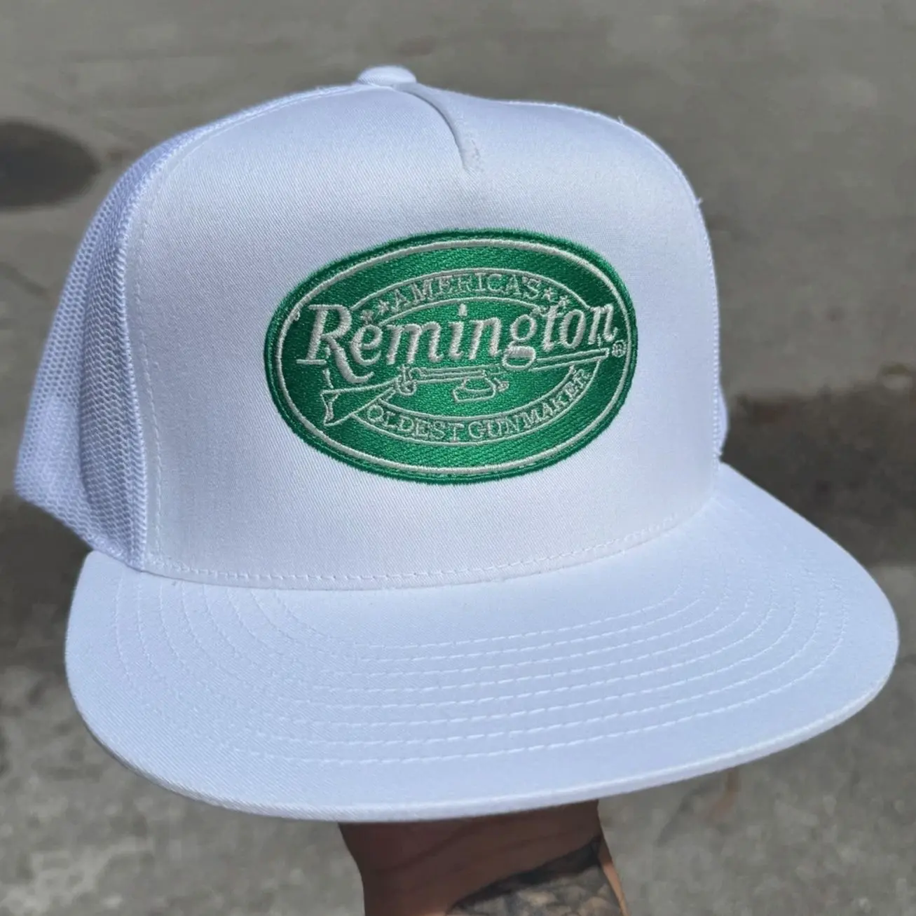 Remington Green Patch on Trucker Hat, Classic Snapback 10 colors